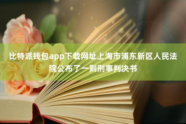 比特派钱包app下载网址上海市浦东新区人民法院公布了一则刑事判决书