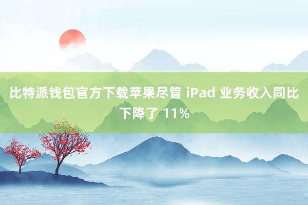 比特派钱包官方下载苹果尽管 iPad 业务收入同比下降了 11%