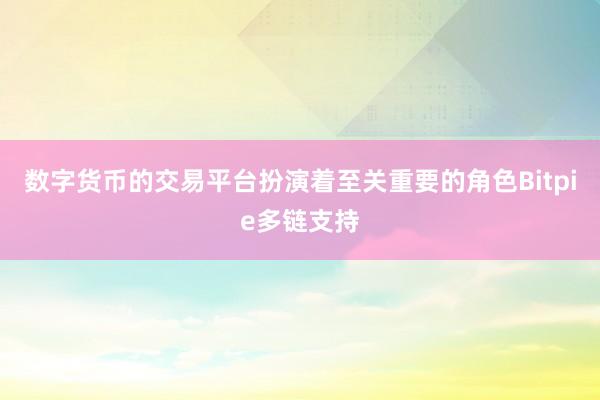 数字货币的交易平台扮演着至关重要的角色Bitpie多链支持