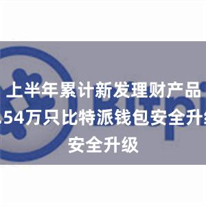 上半年累计新发理财产品1.54万只比特派钱包安全升级