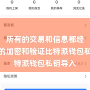 所有的交易和信息都经过严格的加密和验证比特派钱包私钥导入